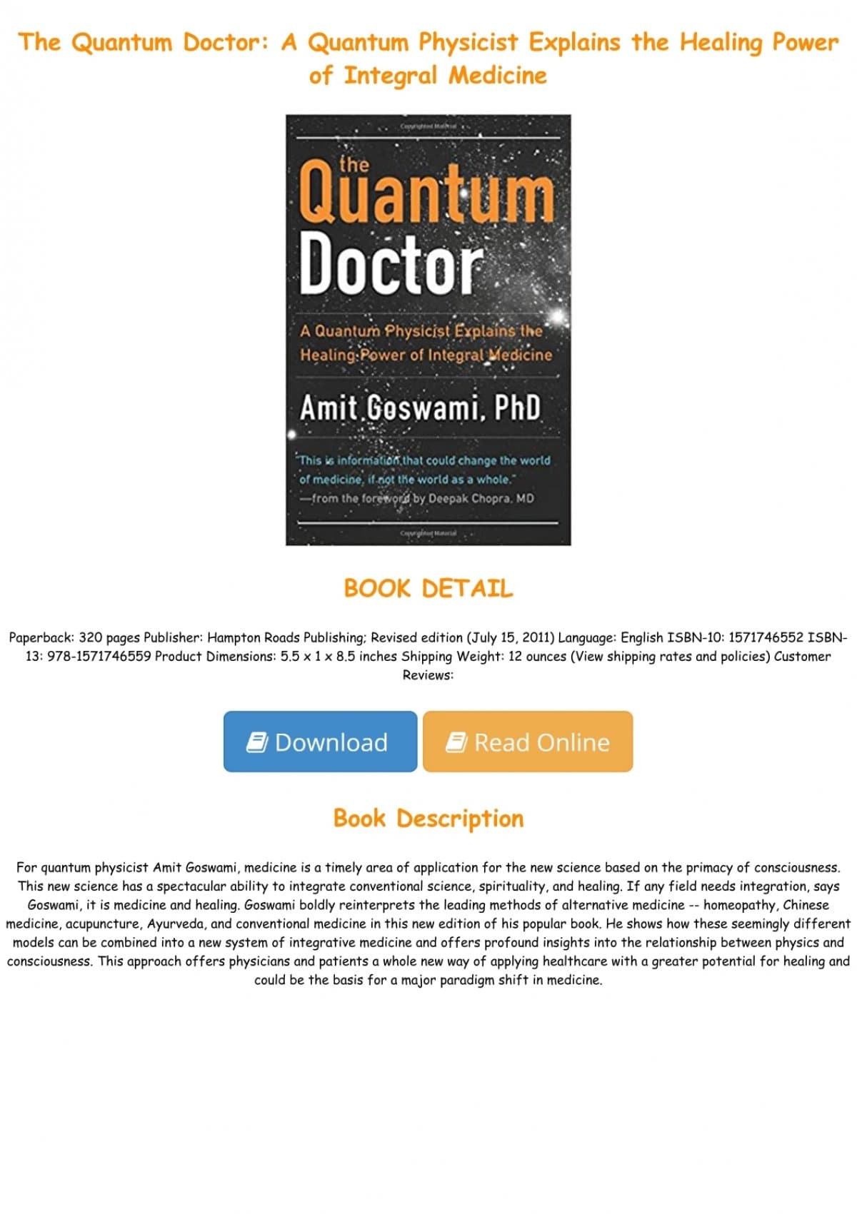 quantum healing pdf