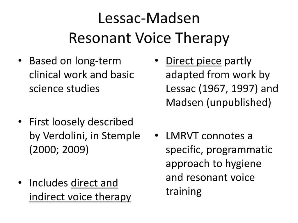 Lessac Madsen Resonant Voice Therapy 1 lessac madsen resonant voice therapy