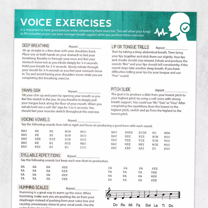 resonant voice therapy exercises handout