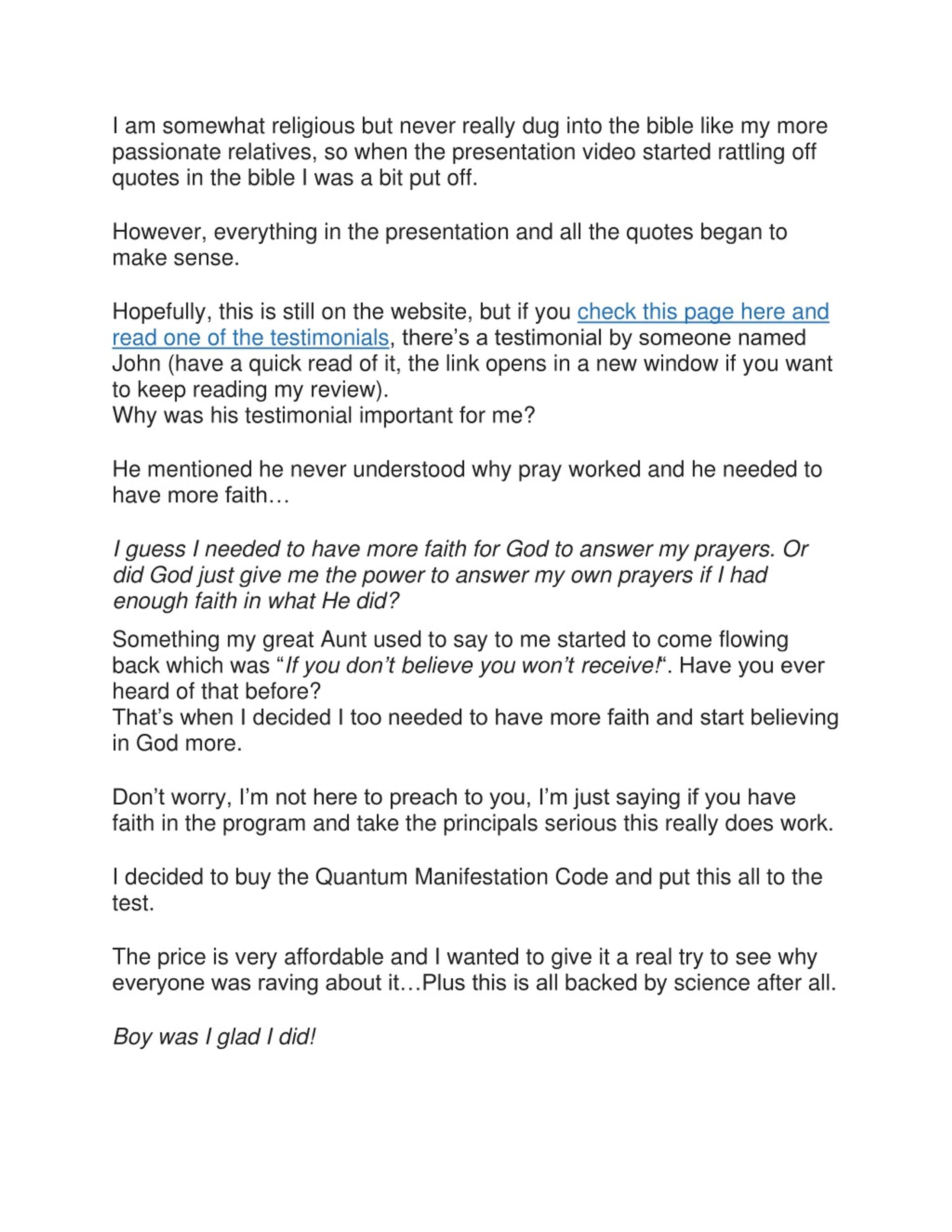 Quantum Manifestation Code Review 1 quantum manifestation code review