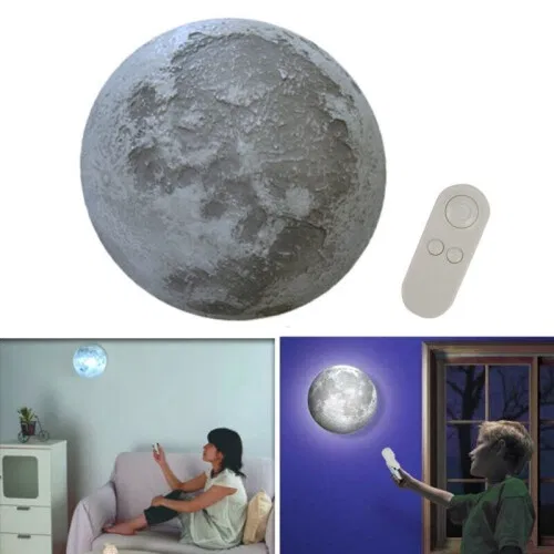 Bring the Moon Into Your Home With a 3D Moon Light 1 led home wall night healing moon light lamp remote control
