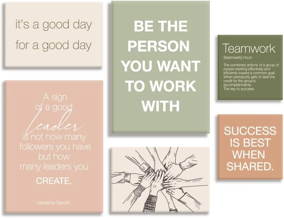 YEOION Office Inspirational Wall Art Set of 6