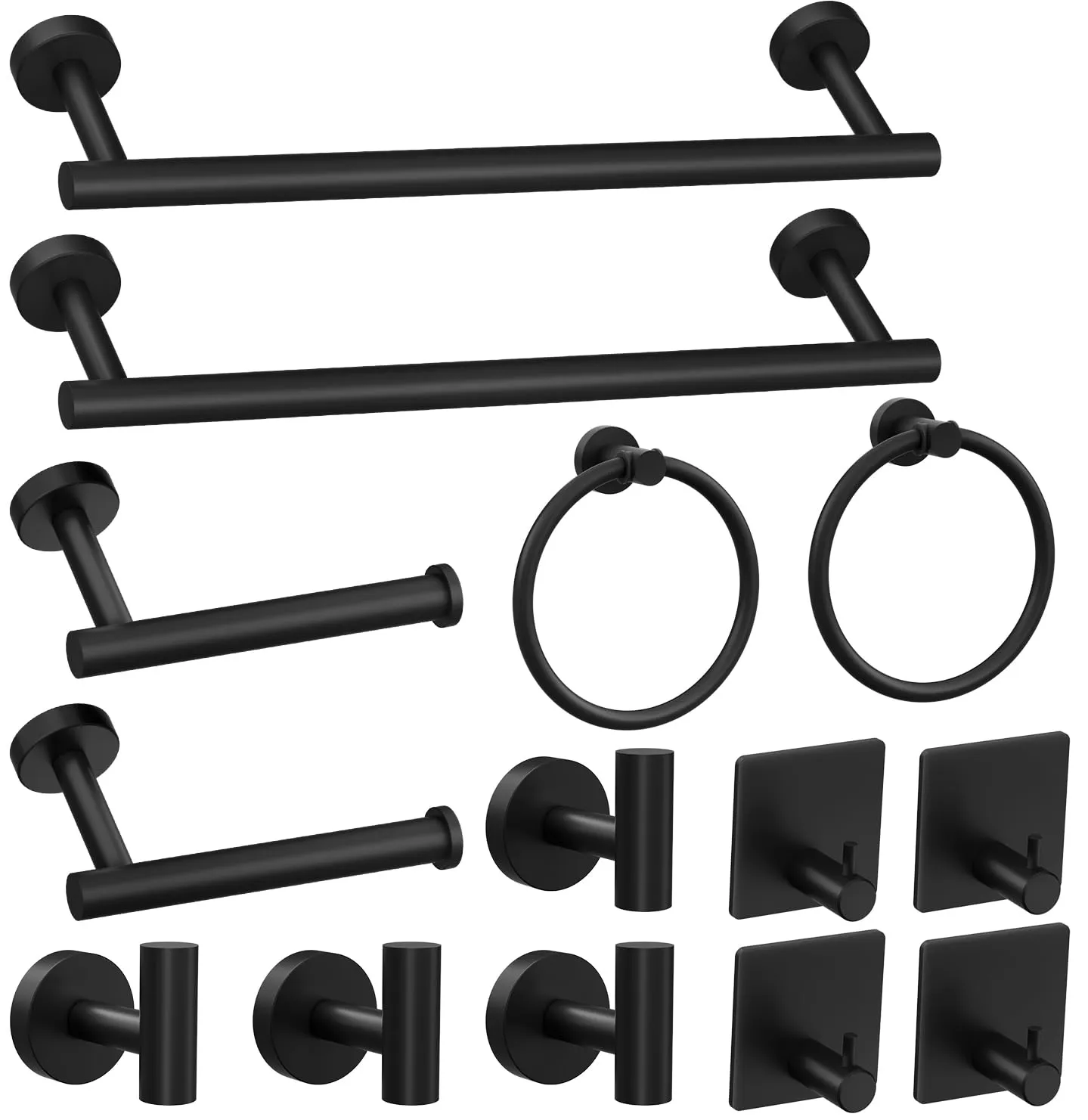 Summer 2025: The Ultimate Guide to Bath Towels and Accessories 28 14-Pieces Matte Black Bathroom Accessories Set