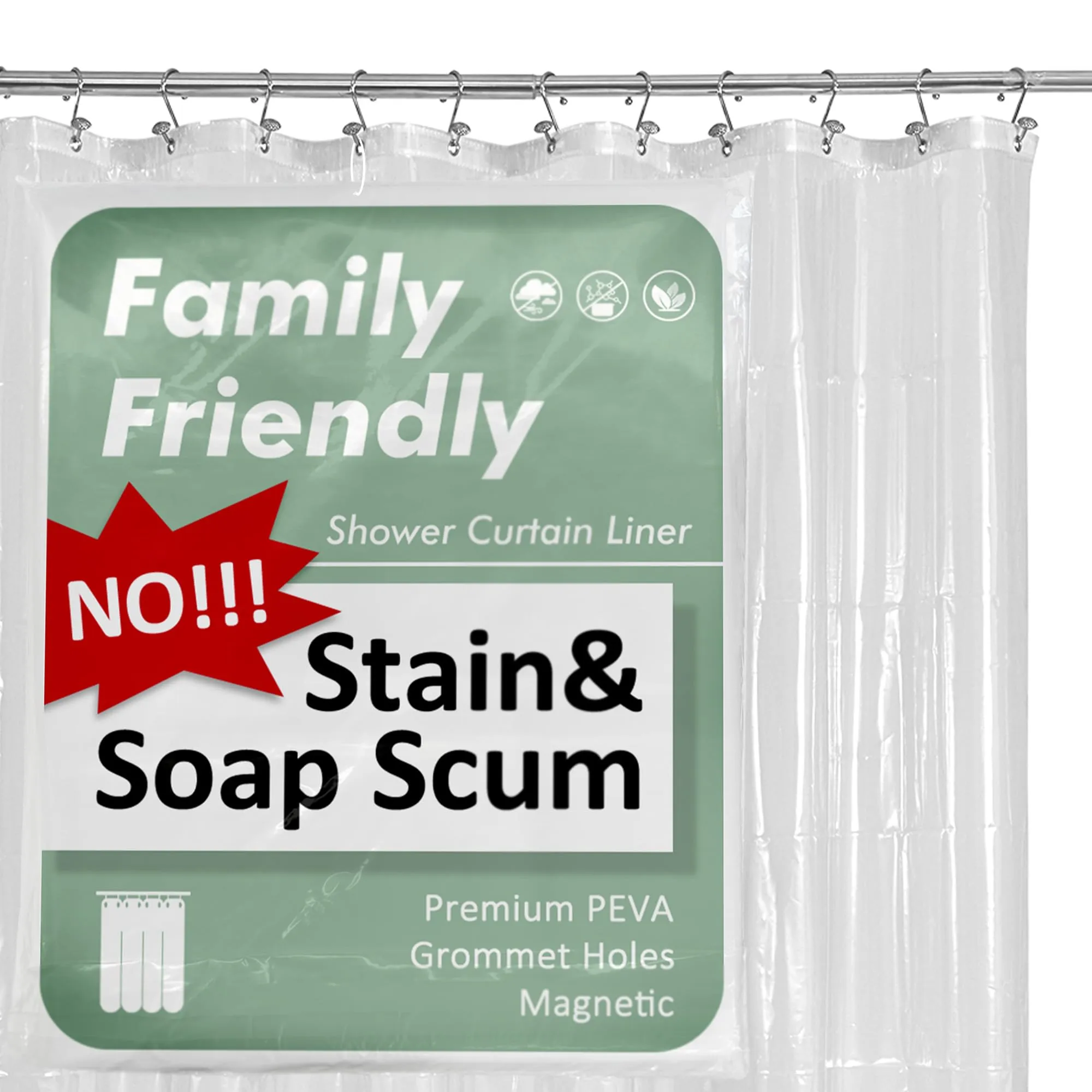 Barossa Design Plastic Shower Liner Clear