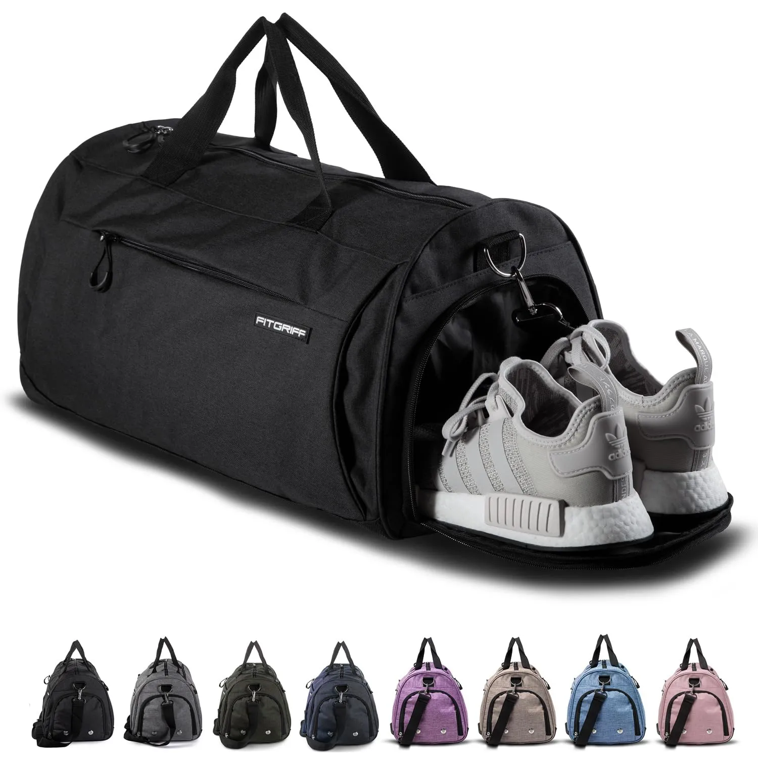 Fitgriff® Gym Bag for Men & Women with Shoe & Wet Compartment