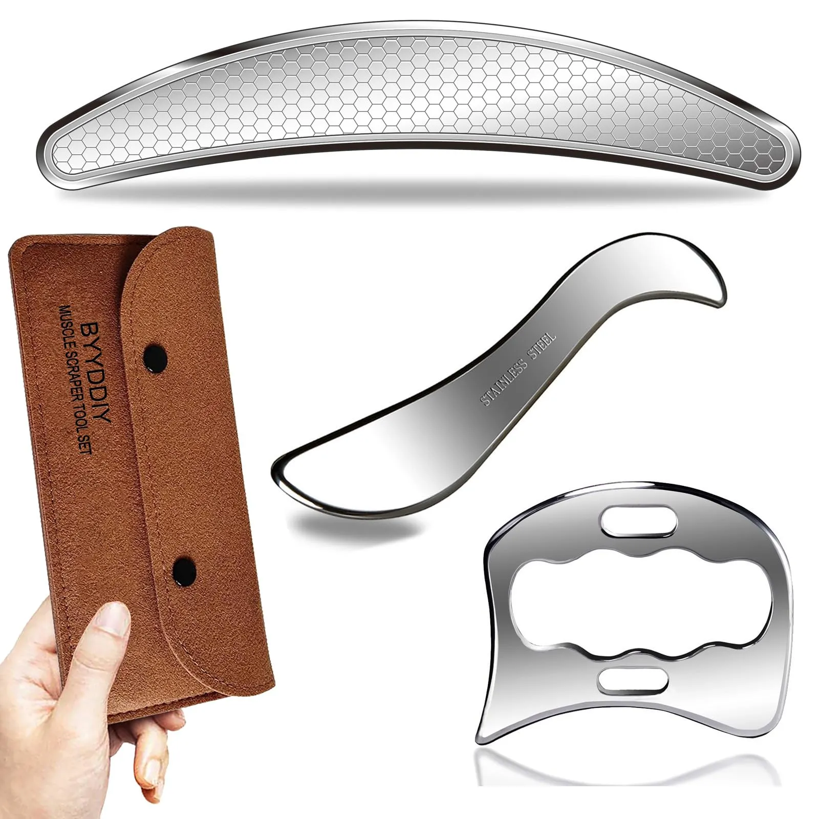 The Ultimate Guide to Reflexology Tools for Beginners 5 BYYDDIY 3 in 1 Stainless Steel Muscle Scraper Tools Set