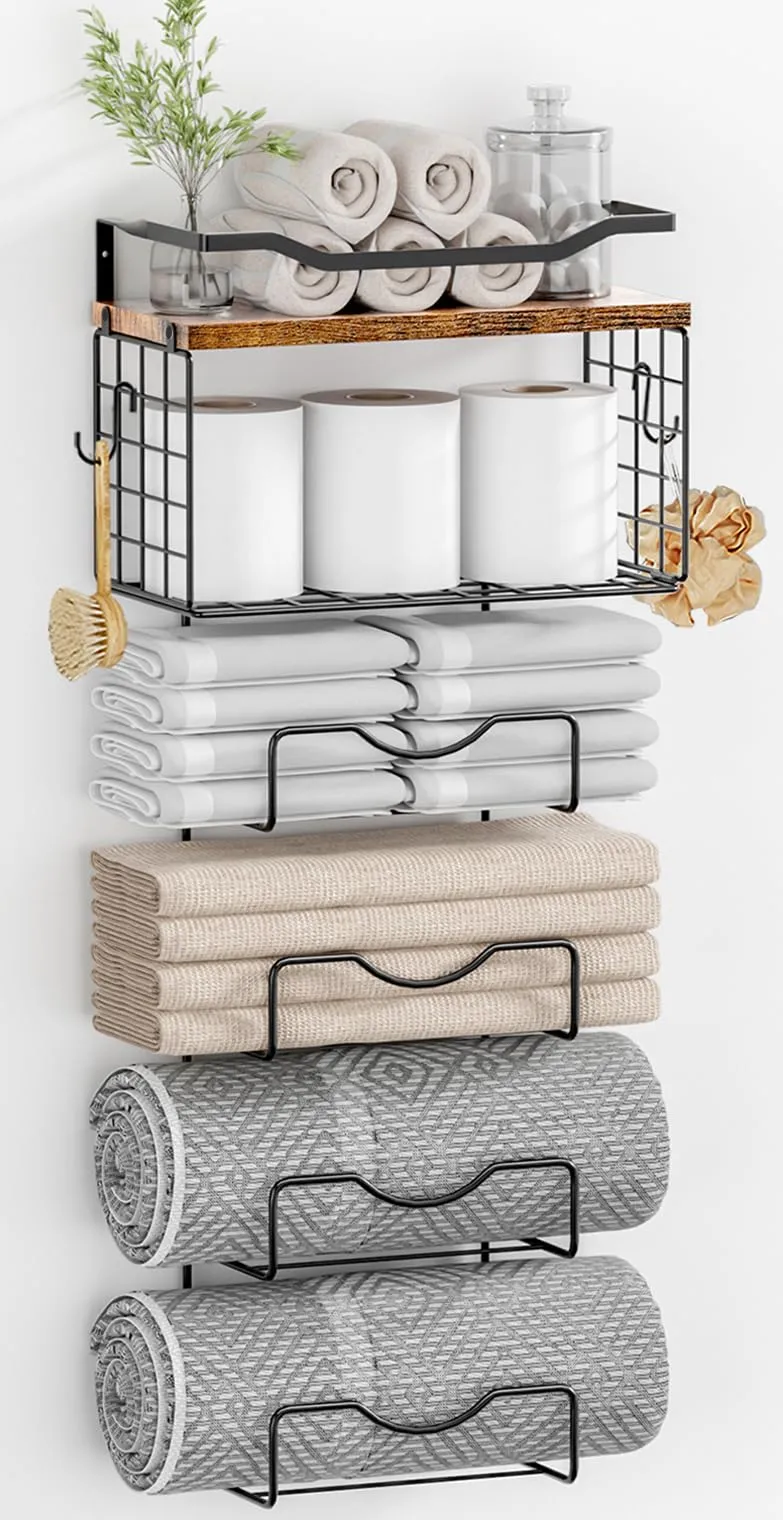 Summer 2025: The Ultimate Guide to Bath Towels and Accessories 38 LIDTOP Towel Rack with Floating Shelves