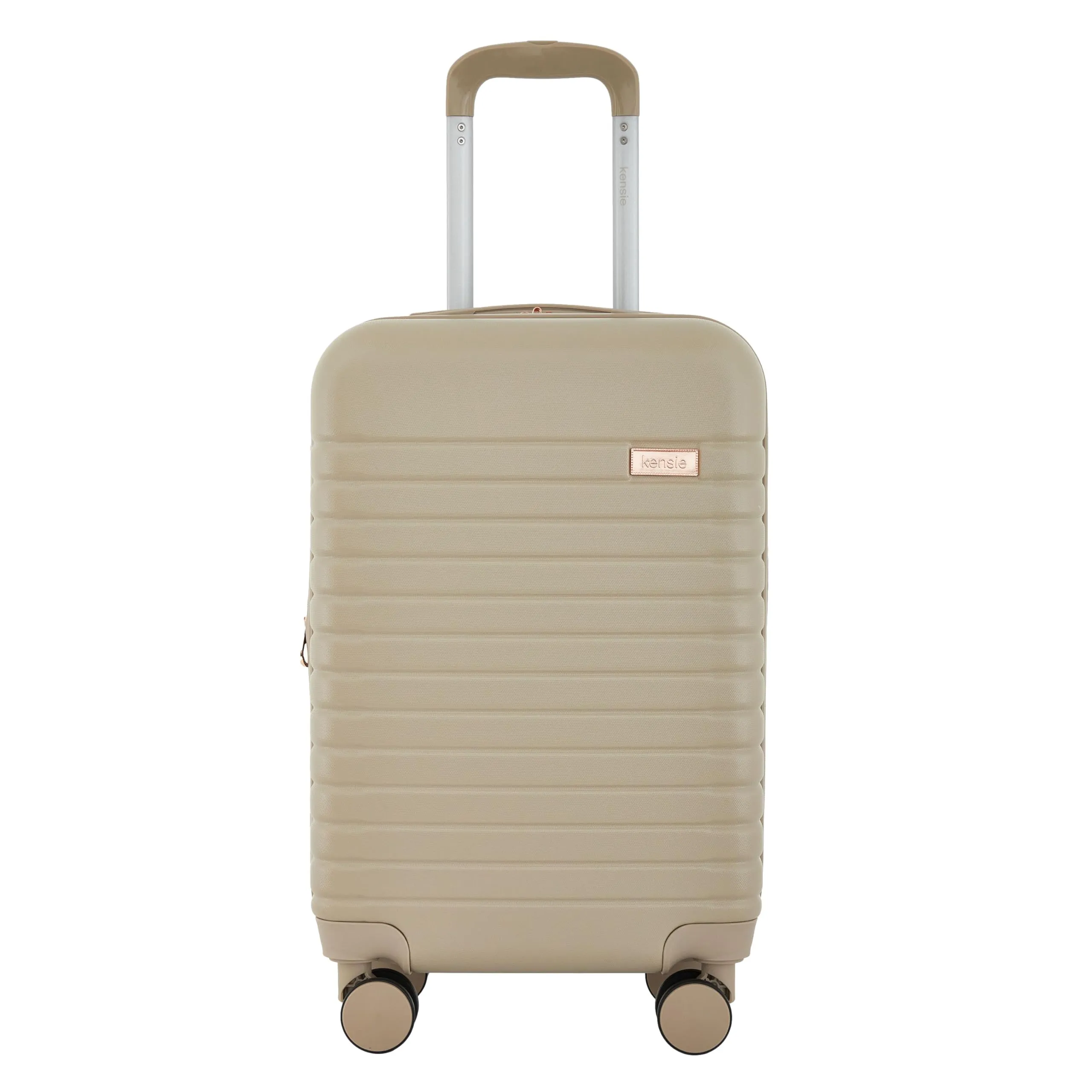kensie Graceful Hardside Carry-On Luggage, Light Taupe, 22-Inch