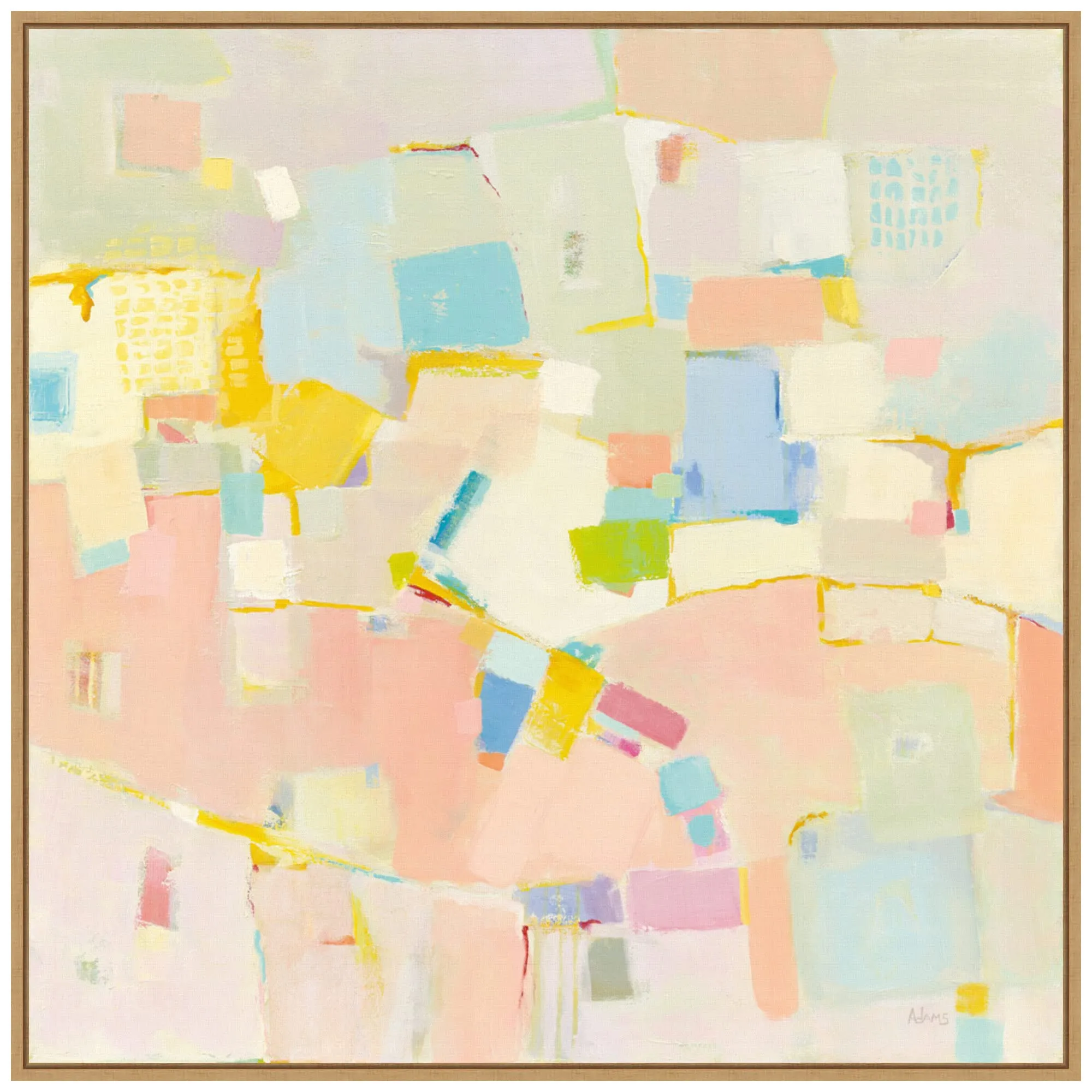 Amanti Art Framed Canvas Wall Art 30x30 Block Party