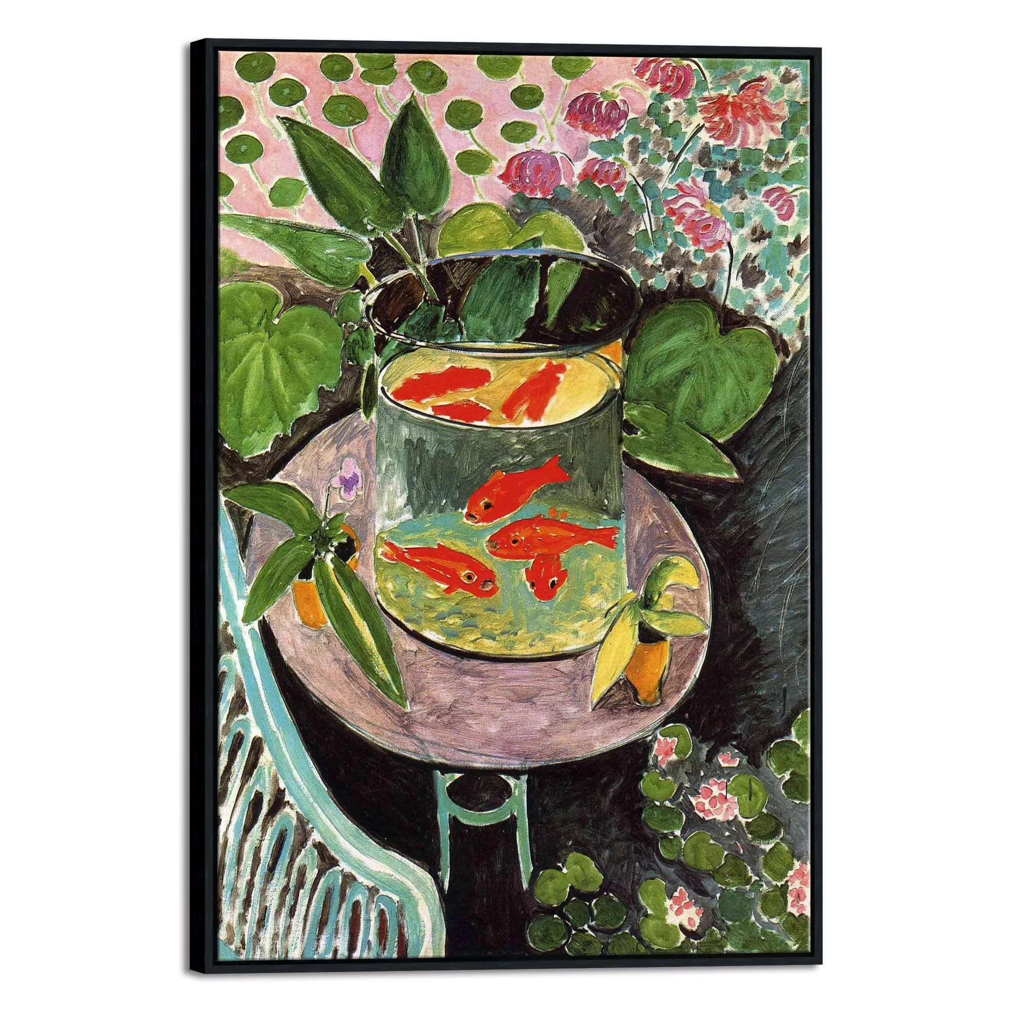 Wieco Art Framed Canvas Wall Art Goldfish